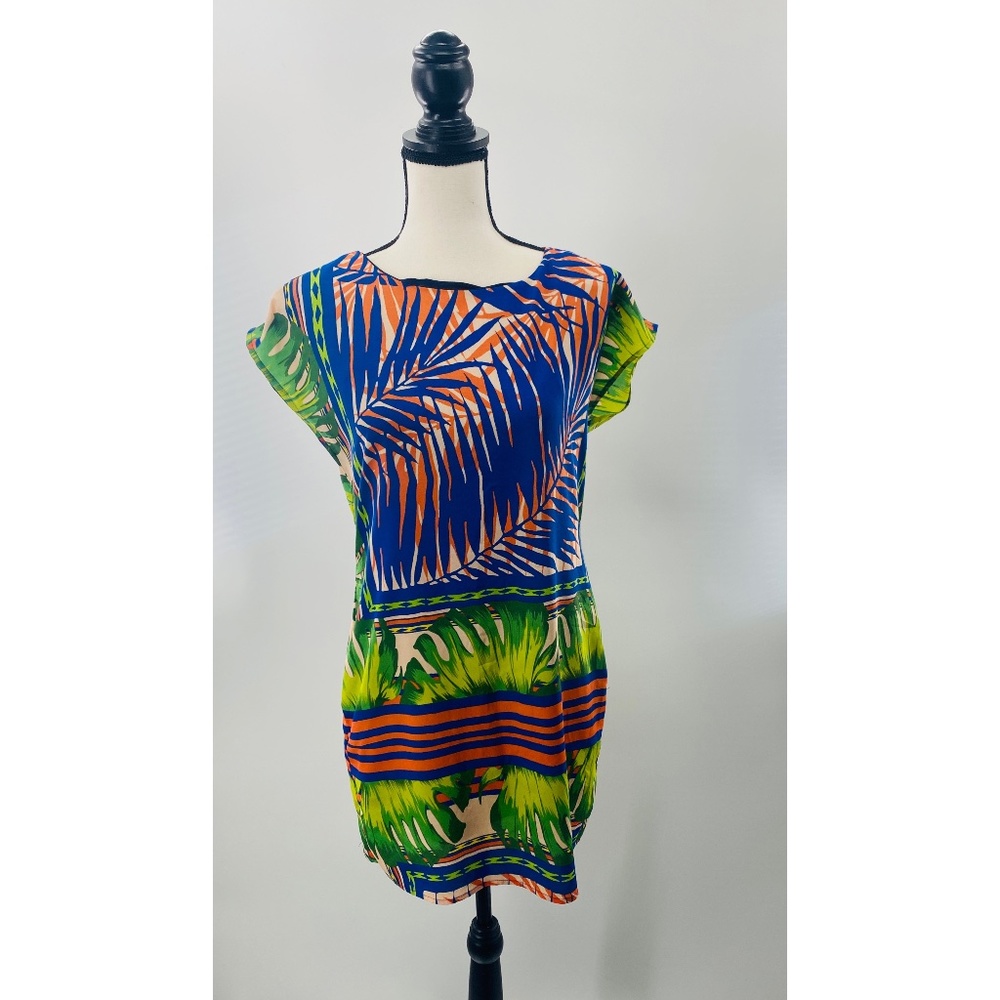 Collective Concepts Multiple Color‎ Floral Short Sleeve Midi Dress